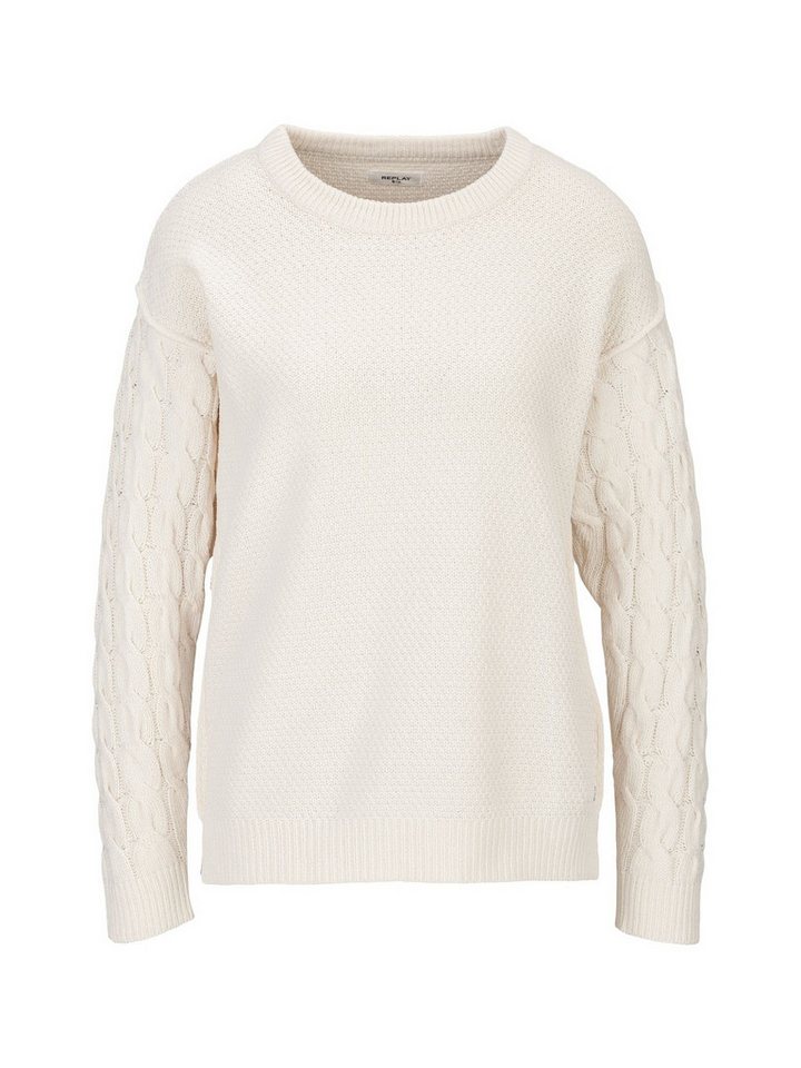 Replay Wollpullover Pullover mit Zopfmuster von Replay