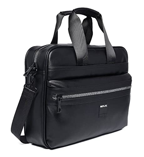 REPLAY Herren FM3437 Laptop Tasche, 098 Black von Replay