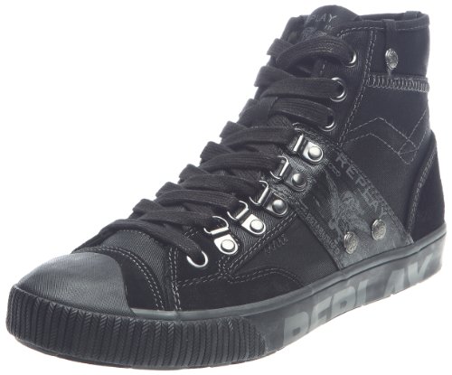 Replay Yorks, Herren Sneakers, Schwarz/Schwarz, Gr. 43 von Replay