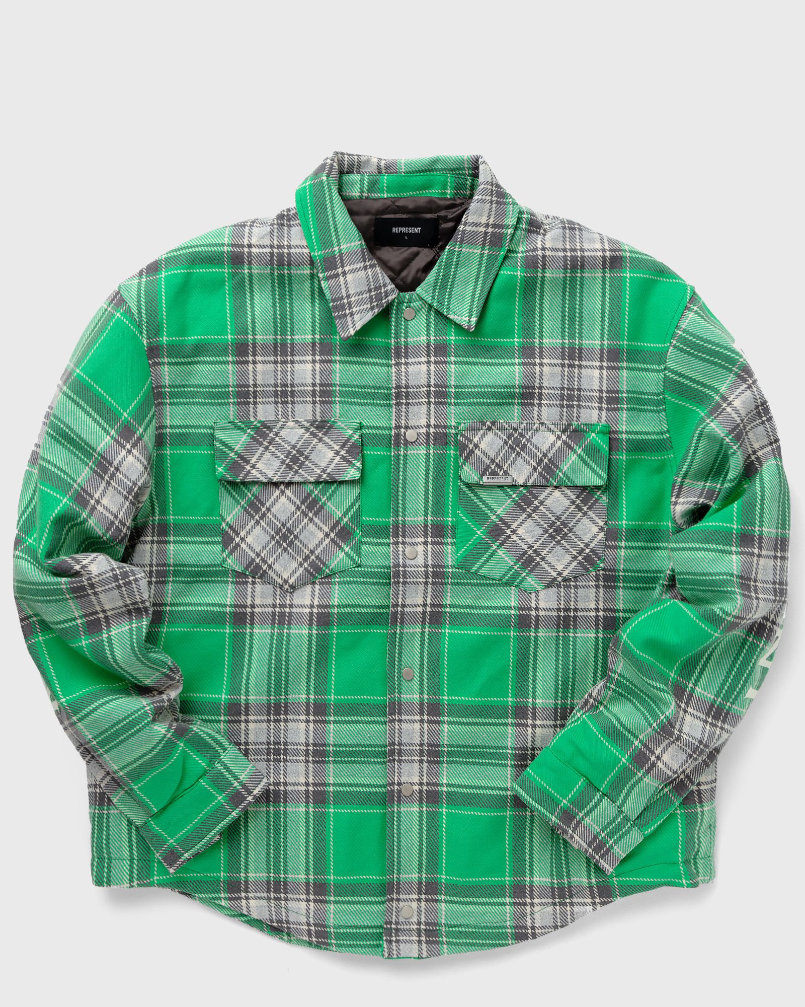 Represent QUILTED FLANNEL SHIRT men Overshirts green in Größe:S von Represent