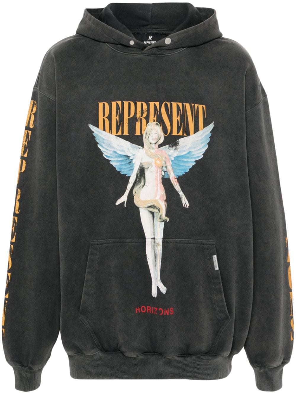 Represent Reborn Hoodie mit grafischem Print - Grau von Represent