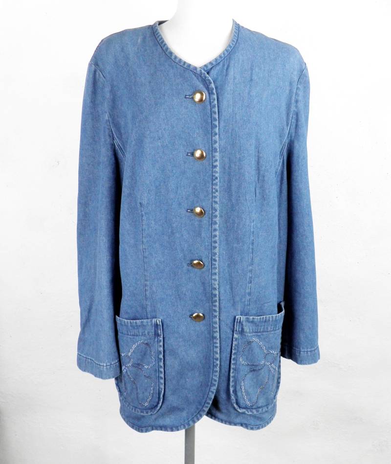 1980Er Mondi Denim Jacke Von Patrizias S Designer Gr.l Uk 18 Cool Boho Chic von Repsychological