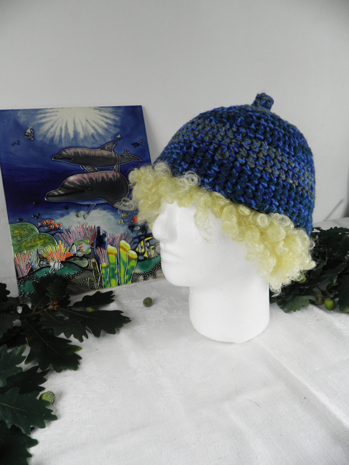 Meer Farben Pixie Hand Häkeln Hut Mit Nobble Größe M von Repsychological