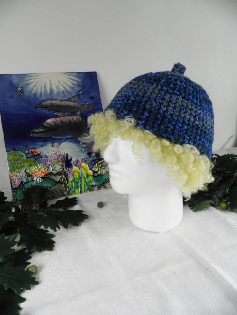 Meer Farben Pixie Hand Häkeln Hut Mit Nobble Größe M von Repsychological