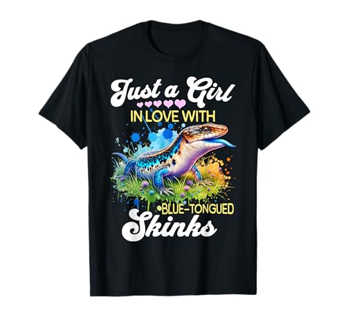Blauzungenskink Girl Echse Mädchen Lizard T-Shirt von Reptil Blue Tongued Skink Damen