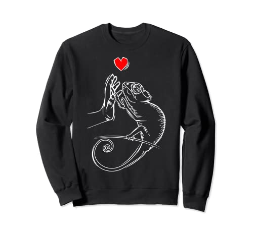 Chameleon Echse Chamäleon Liebe Damen Kinder Mädchen Sweatshirt von Reptil Designs & Geschenke