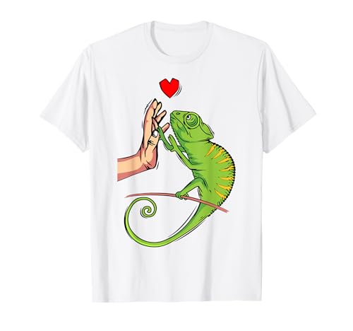 Chameleon Echse Chamäleon Liebe Damen Mädchen Kinder T-Shirt von Reptil Designs & Geschenke