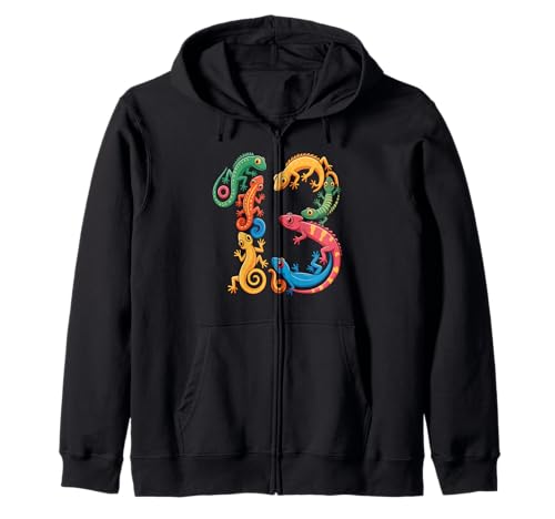 Kinder 13. Geburtstag Reptilien Eidechsen Motto 13 Jahre alte Jungen Kapuzenjacke Kinder 13. Geburtstag Reptilien Eidechsen Motto 13 Jahre alte Jungen Kapuzenjacke von Reptile Animal Lizards For 13 Year Old Boys