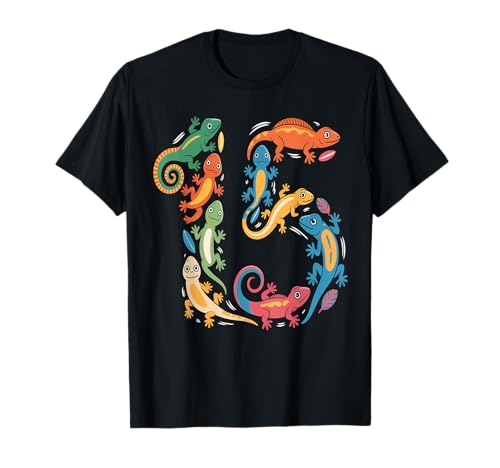 Kinder 15. Geburtstag Reptilien Eidechsen Motto 15 Jahre alte Jungen T-Shirt Kinder 15. Geburtstag Reptilien Eidechsen Motto 15 Jahre alte Jungen T-Shirt von Reptile Animal Lizards For 15 Year Old Boys