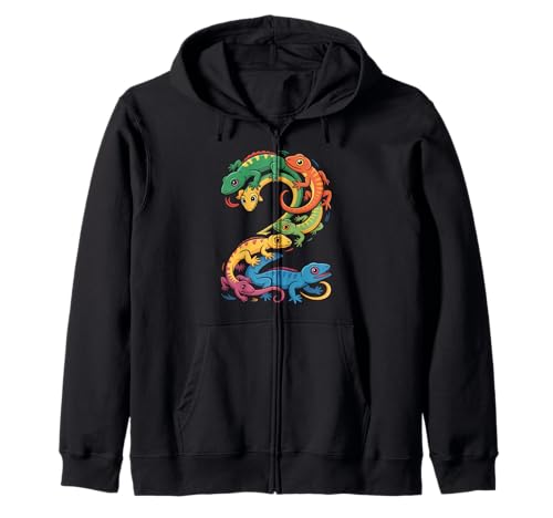 Kinder 2. Geburtstag Reptilien Eidechsen Motto 2 Jahre alte Jungen Kapuzenjacke von Reptile Animal Lizards For 2 Year Old Boys