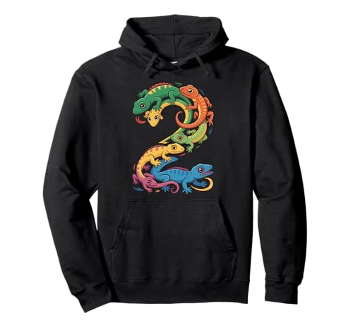 Kinder 2. Geburtstag Reptilien Eidechsen Motto 2 Jahre alte Jungen Pullover Hoodie von Reptile Animal Lizards For 2 Year Old Boys