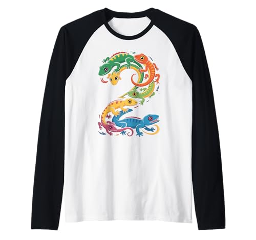 Kinder 2. Geburtstag Reptilien Eidechsen Motto 2 Jahre alte Jungen Raglan von Reptile Animal Lizards For 2 Year Old Boys
