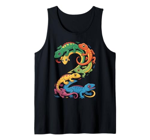 Kinder 2. Geburtstag Reptilien Eidechsen Motto 2 Jahre alte Jungen Tank Top von Reptile Animal Lizards For 2 Year Old Boys