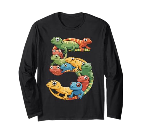 Kinder 5. Geburtstag Reptilien Eidechsen Motto 5 Jahre alte Jungen Langarmshirt Kinder 5. Geburtstag Reptilien Eidechsen Motto 5 Jahre alte Jungen Langarmshirt von Reptile Animal Lizards For 5 Year Old Boys