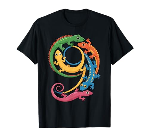 Kinder 9. Geburtstag Reptilien Eidechsen Motto 9 Jahre alte Jungen T-Shirt Kinder 9. Geburtstag Reptilien Eidechsen Motto 9 Jahre alte Jungen T-Shirt von Reptile Animal Lizards For 9 Year Old Boys
