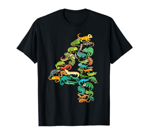 Kinder 4. Geburtstag Reptilien Eidechsen Motto 4 Jahre alte Jungen T-Shirt von Reptile Animal Lizards Outfit For 4 Year Old Boys