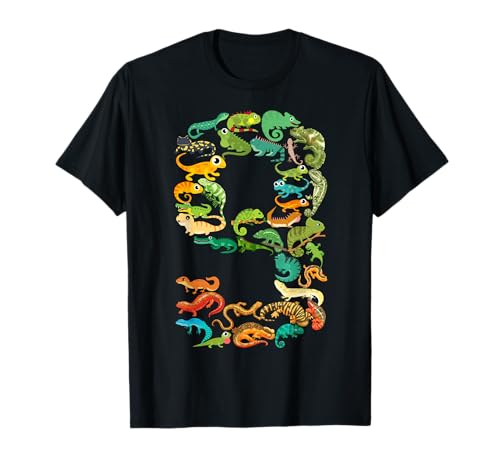 Kinder 9. Geburtstag Reptilien Eidechsen Motto 9 Jahre alte Jungen T-Shirt Kinder 9. Geburtstag Reptilien Eidechsen Motto 9 Jahre alte Jungen T-Shirt von Reptile Animal Lizards Outfit For 9 Year Old Boys