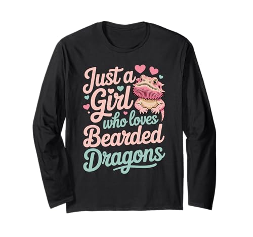 Just A Girl Who Loves Bearded Dragons Exotic Pet Langarmshirt Just A Girl Who Loves Bearded Dragons Exotic Pet Langarmshirt von Reptile Lover Bearded Dragon Gecko Snake Chameleon