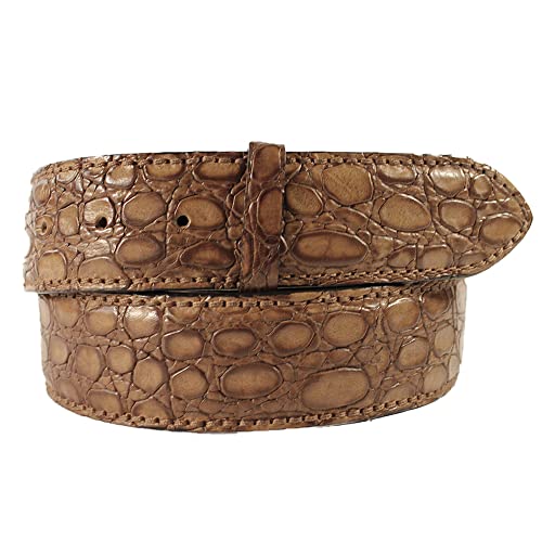 REPTILES HOUSE Gürtelband Leder, Krokoprägung Tabak, Breite: 4 cm, 95 cm von Reptile's House