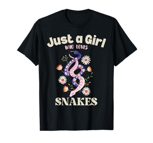 Nur EIN Mädchen, das Schlangen liebt Floral Vibe Snake Lover Damen T-Shirt Nur EIN Mädchen, das Schlangen liebt Floral Vibe Snake Lover Damen T-Shirt von Reptiles in Flowers Meadow for Snake Moms Owners