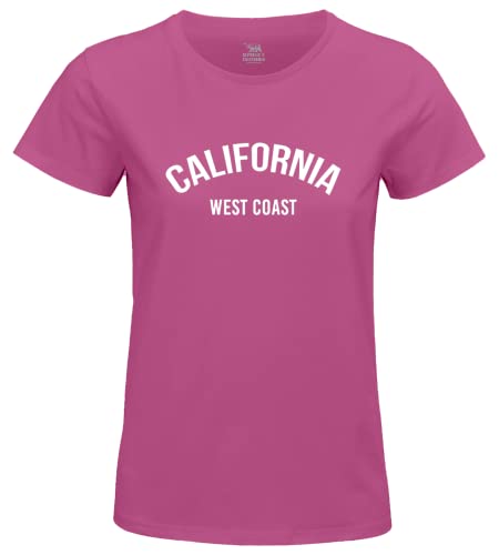 Republic Of California Damen Worepczts100 T-Shirt, Fuchsia, Large von Republic Of California