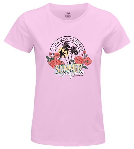 Republic Of California Damen Worepczts103 T-Shirt, Rosa, Large von Republic Of California