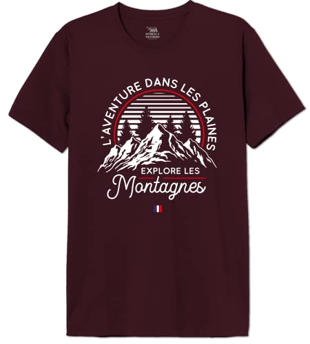 Republic Of California Herren Merepczts038 T-Shirt, Burgundy, L von Republic Of California