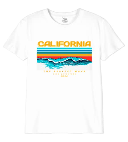 Republic Of California Jungen Borepczts070 T-Shirt, weiß, 10 Jahre von REPUBLIC OF CALIFORNIA