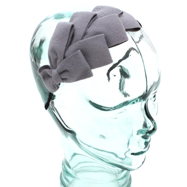 Vintage Style Filzstirnband Farbe Sea Grey von RepublicofPigtails