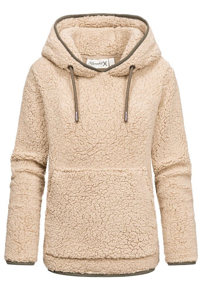 REPUBLIX Kapuzenpullover CAROL Damen Teddy Sweatjacke Plüsch Hoodie Pullover Jacke von REPUBLIX