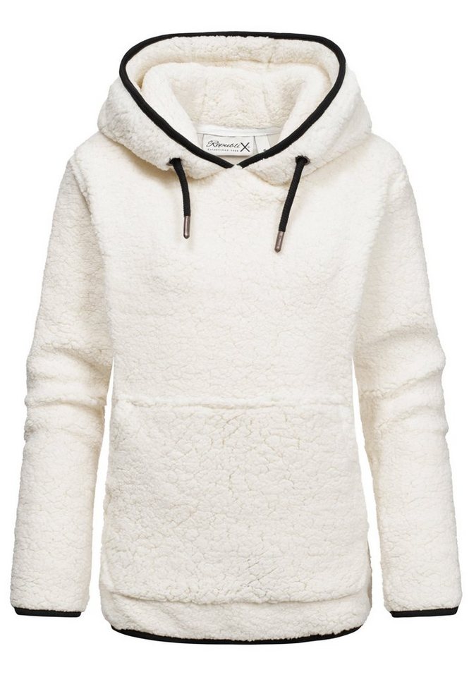 REPUBLIX Kapuzenpullover CAROL Damen Teddy Sweatjacke Plüsch Hoodie Pullover Jacke von REPUBLIX