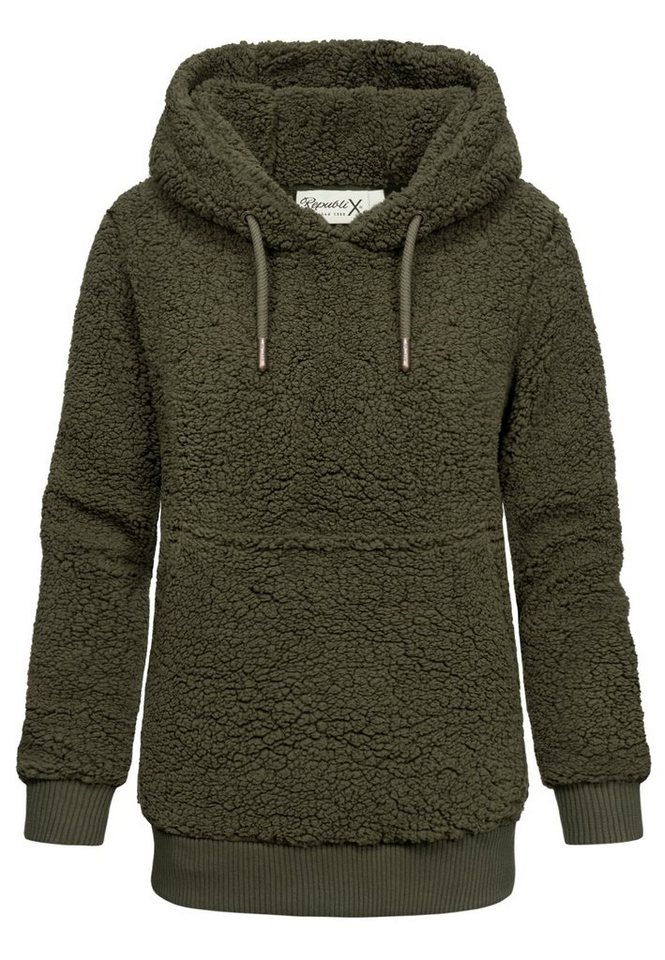 REPUBLIX Kapuzenpullover CHARLIZE Damen Teddy Sweatjacke Plüsch Hoodie Pullover Jacke von Republix