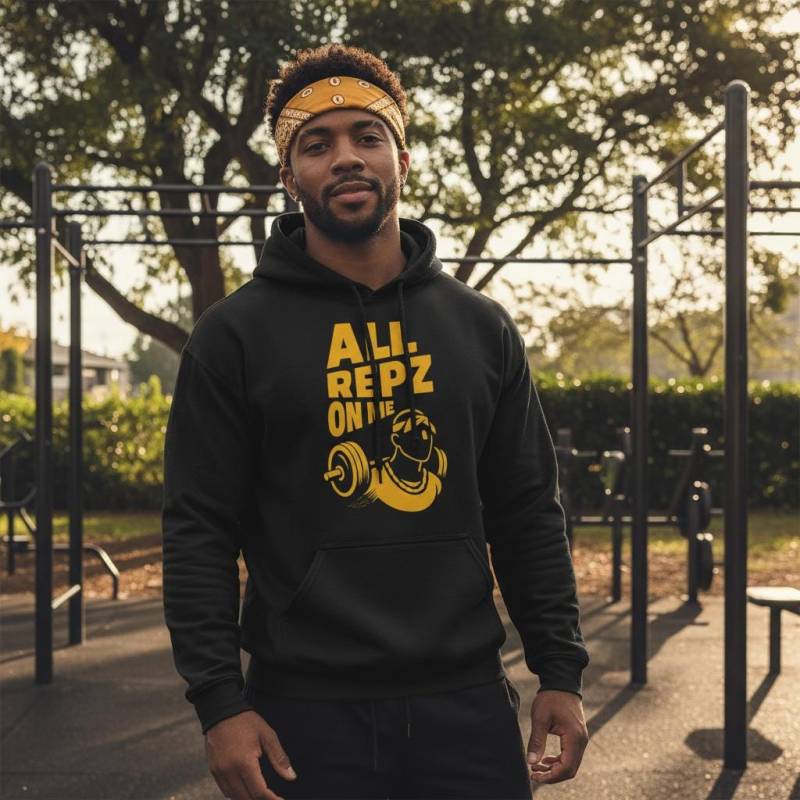 All Repz On Me Hoodie - Tupac Inspired Hip Hop Gym | Heavy Blend Streetwear For Lifters & Barz von RepzAndBarz