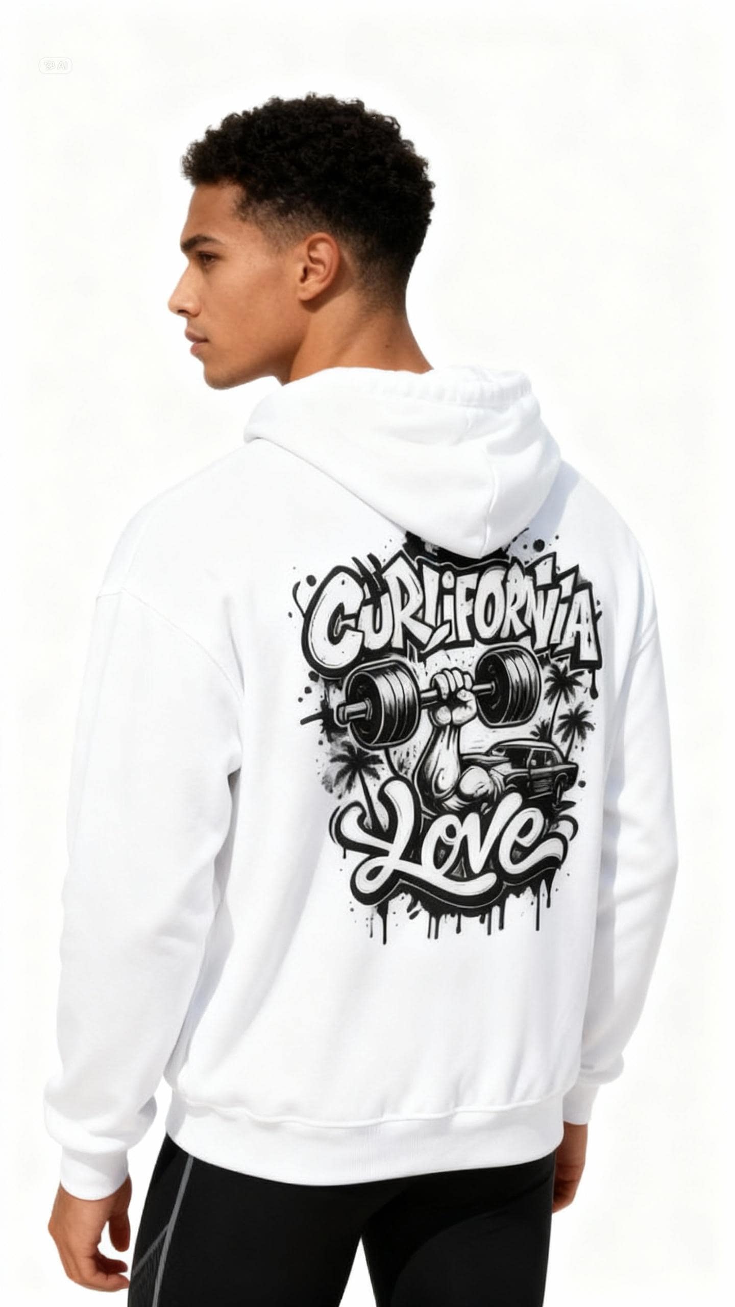 Curlifornia Love Hoodie - Hip Hop Gym Streetwear Unisex Fitness By Repz & Barz von RepzAndBarz