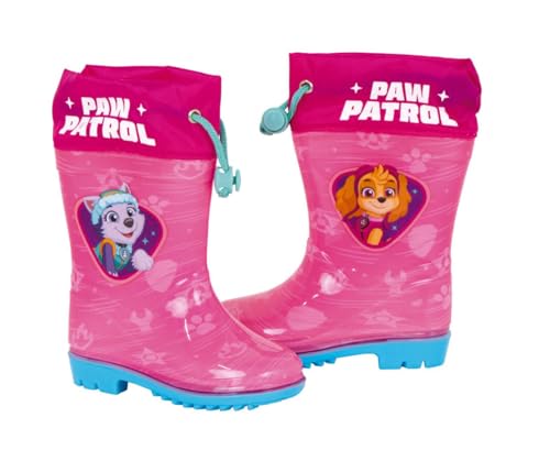 Requeteguay Urban RU Paw Patrol Gummistiefel für Mädchen | Paw Patrol Skye und Everest Gummistiefel | Paw Patrol rutschfeste Sohle und Kordelzug, Rosa, 22 EU von Requeteguay Urban RU