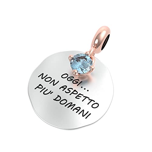 Rerum Gioielli - Charm aus 925er Silber: PROPOSITEN - Heute... warte ich nicht mehr auf morgen, Standard, Stein, Topas Rerum Gioielli - Charm aus 925er Silber: PROPOSITEN - Heute... warte ich nicht mehr auf morgen, Standard, Stein, Topas von Rerum Gioielli