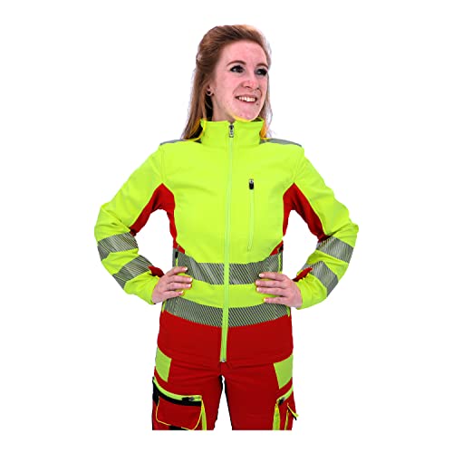 RescPol Softshelljacke Rettungsdienst leuchtgelb/rot mit Reflexstreifen M von RescPol