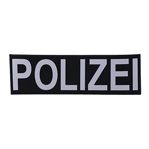 Rückenschild Polizei schwarz, reflektierend von RescPol