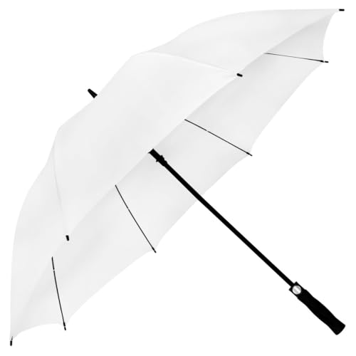 Golfschirm Regenschirm Partnerschirm Stockschirm XXL Hochzeit Automatik Weiß von Resckodd