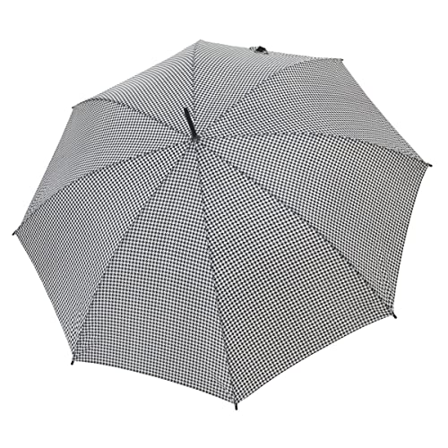 Regenschirm Stockschirm Damen Automatik Hahnentritt Schwarz Weiß von Resckodd