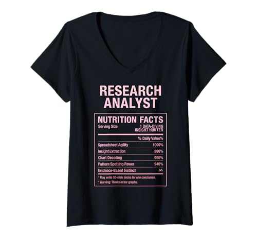Damen Lustiger Forschungsanalyst T-Shirt mit V-Ausschnitt von Research Analyst Gifts & Tees