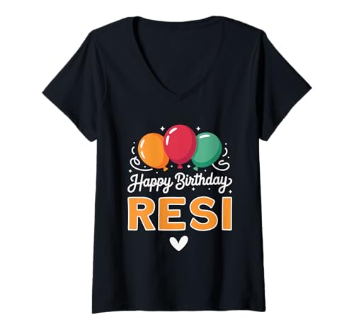 Damen Alles Gute zum Geburtstag Spruch Resi T-Shirt mit V-Ausschnitt Damen Alles Gute zum Geburtstag Spruch Resi T-Shirt mit V-Ausschnitt von Resi Name Spruch für Geburtstag