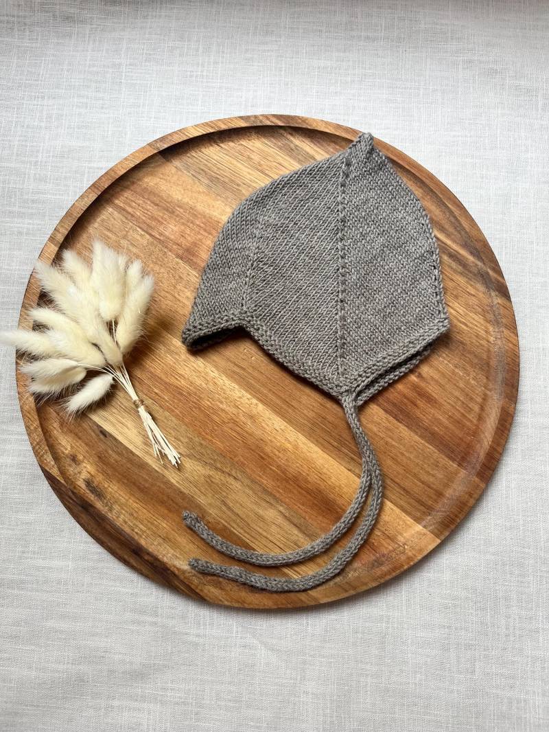 Teufelsmütze Braun Aus 100 % Baby Merino Wolle Babymütze, Zwergenmütze, Erstlingsmütze, Geschenk Zur Geburt von KleineElbmaschen