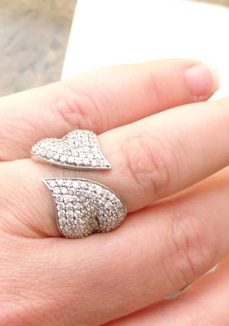 1980S True Vintage Multi Edelstein Blatt Silber Ring 925 von Residenzler