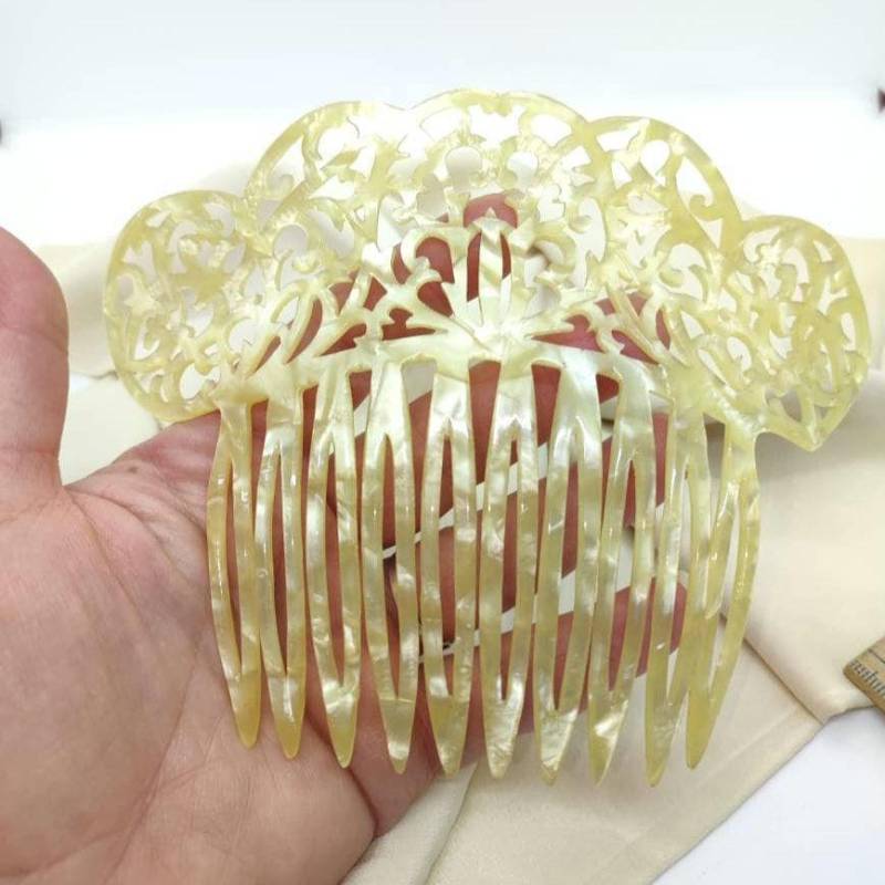 Antiker Perlmutt Celluloid Haarkamm Haar Steckkamm Hochzeit Haarspange Hochsteck Kamm von Residenzler