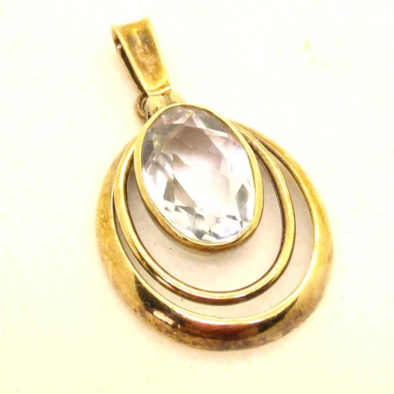 Art Decò Aquamarin Anhänger Silber 1930S Hellblau von Residenzler