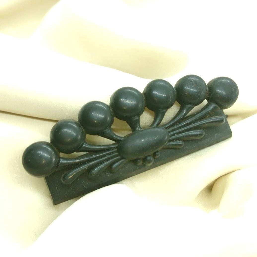 Jugendstil Trauer Whitby Jet Haarspange Um 1910 Antik Mourning Jewelry von Residenzler