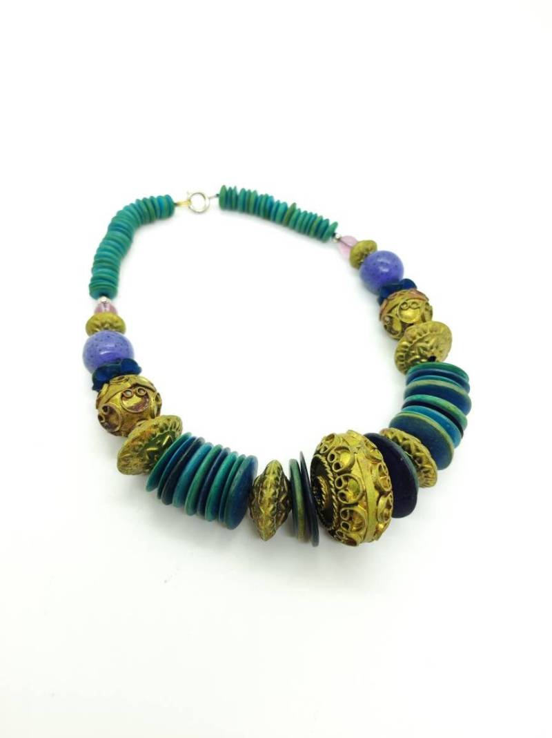 Vintage Filigran Handgeschmiedete Bein Knochen Kette 1980S Halskette von Residenzler