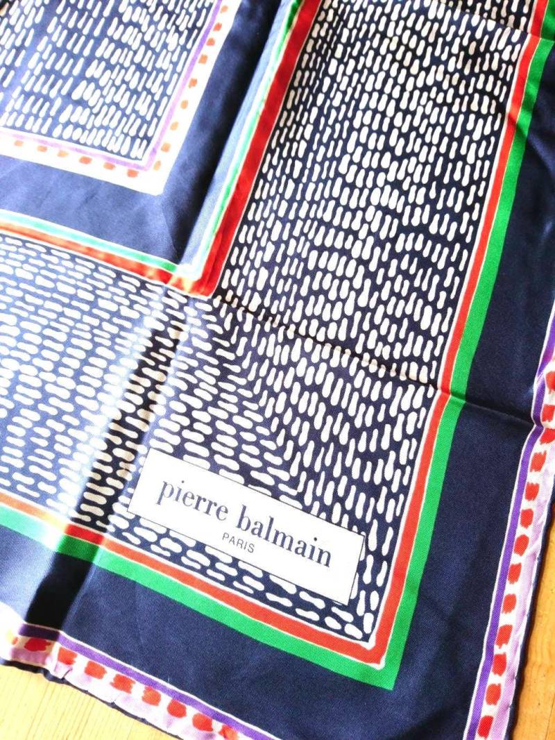 Vintage Pierre Balmain Paris Silk Seide Halstuch Schal Tuch Vintage Scarf Bandana #12 von Residenzler