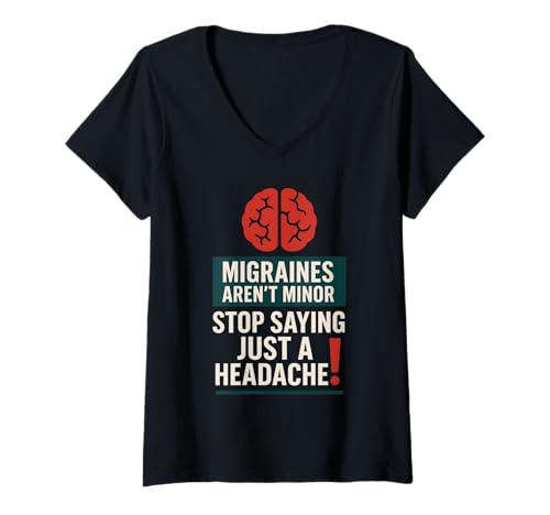 Damen Migräne-Bewusstsein für chronische Schmerzen, unsichtbare Stärke T-Shirt mit V-Ausschnitt Damen Migräne-Bewusstsein für chronische Schmerzen, unsichtbare Stärke T-Shirt mit V-Ausschnitt von Resilient Brain Warriors Chronic Illness